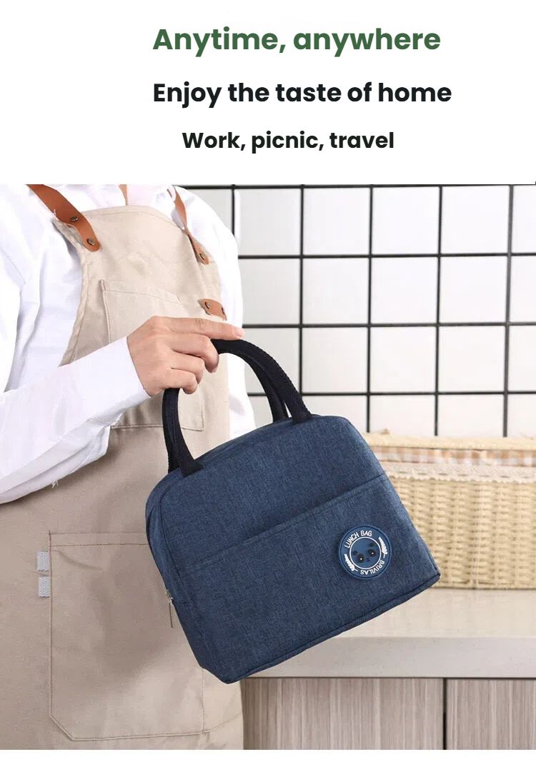 Insulated lunch box bag, hand-held lunch bag, portable bag for work with rice, aluminum foil thickened primary school student rice bag