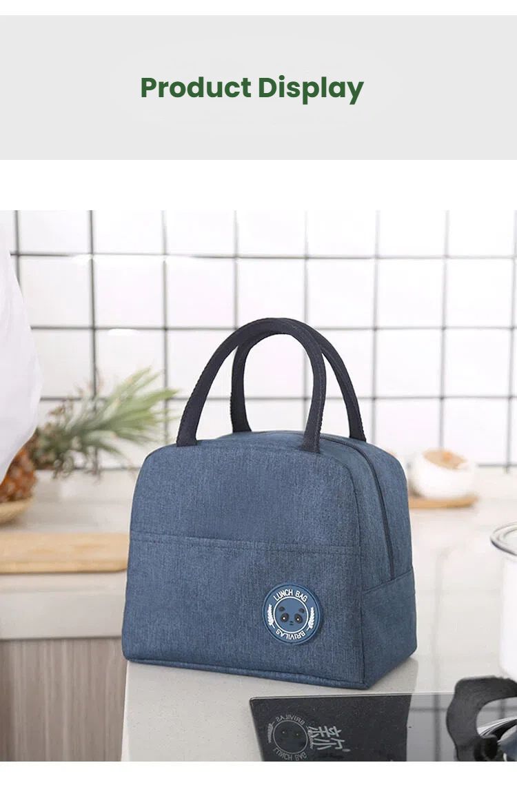 Insulated lunch box bag, hand-held lunch bag, portable bag for work with rice, aluminum foil thickened primary school student rice bag