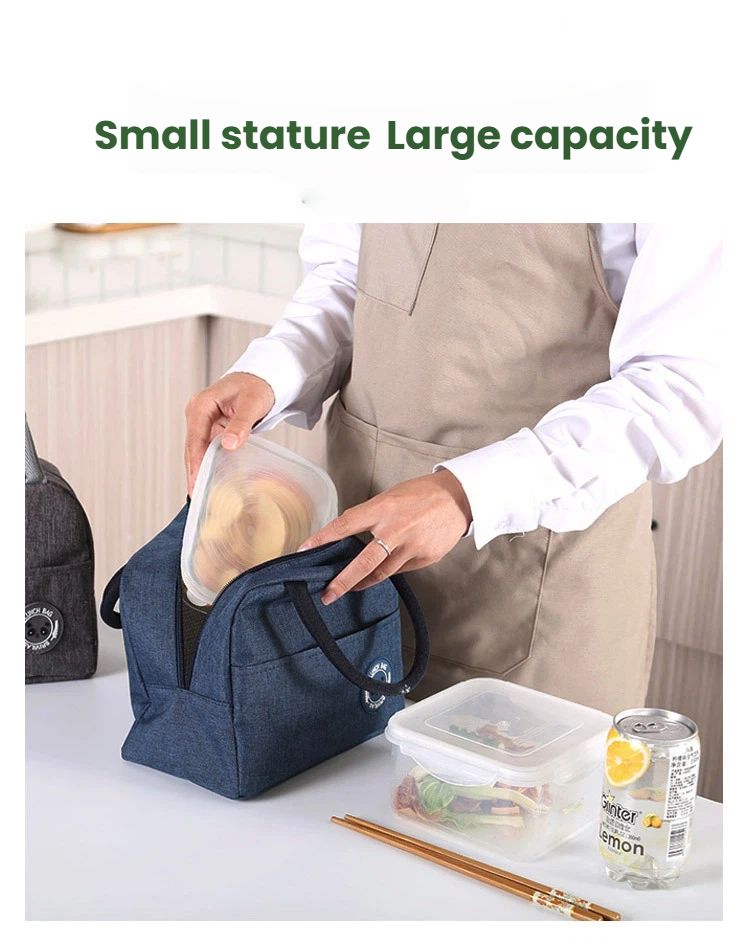 Insulated lunch box bag, hand-held lunch bag, portable bag for work with rice, aluminum foil thickened primary school student rice bag