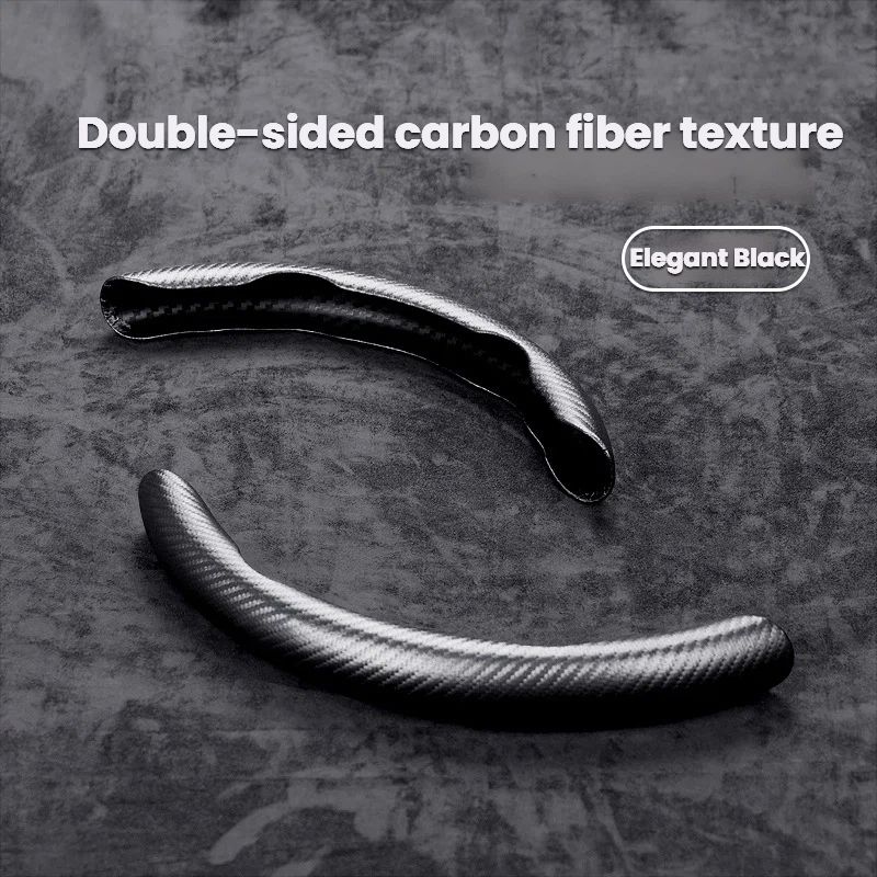 Half-pack carbon fiber car steering wheel cover four seasons constant temperature carbon fiber black non-slip sweat-absorbent car universal grip cover