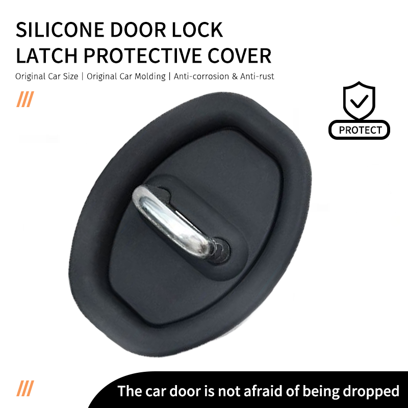 4 door lock protection pads, door shock absorption cushioning pads, door lock rubber sleeves, suitable for most models, shockproof and noise reduction protective sleeves