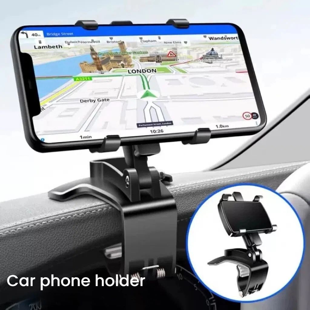 Car mobile phone holder 360° rotating folding buckle central control dashboard rearview mirror navigation mobile phone holder