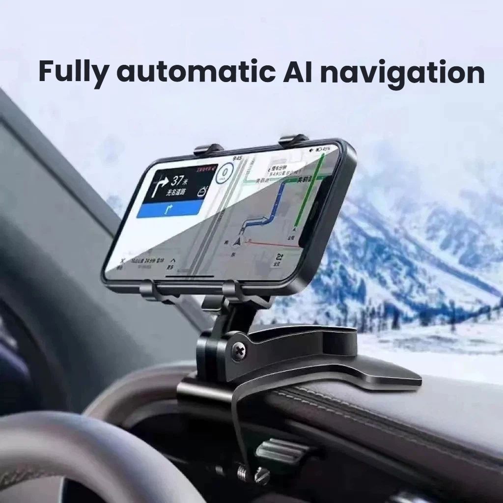 Car mobile phone holder 360° rotating folding buckle central control dashboard rearview mirror navigation mobile phone holder