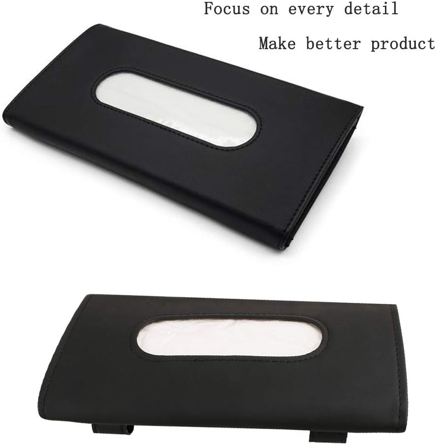 Car Visor Tissue Holder, Sun Visor Napkin Holder Backseat Tissue Case, Premium Car Tissue Box for car, Vehicle (Black)