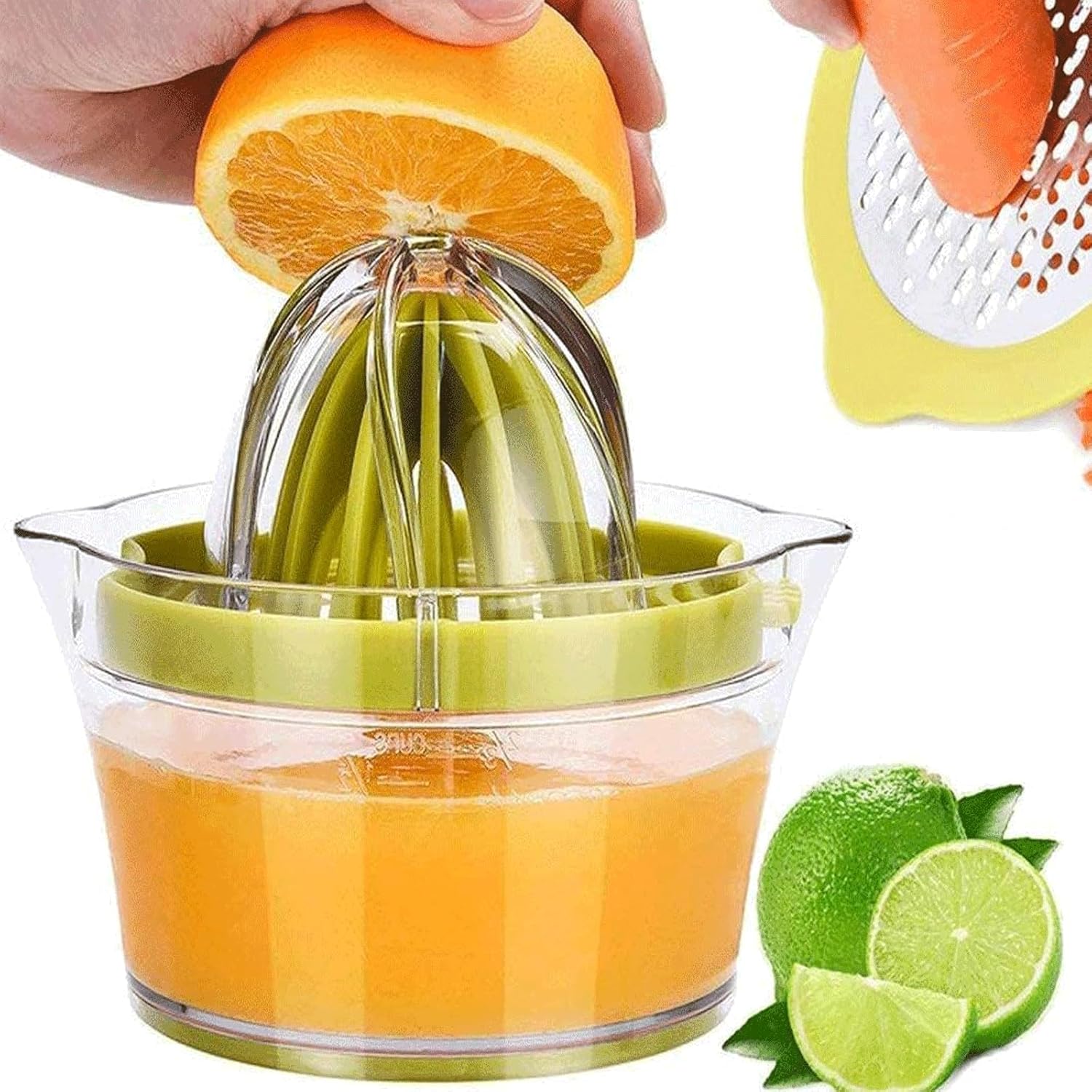 Citrus Lemon Orange Juicer Manual Hand Squeezer with Built-in Measuring Cup and Greater