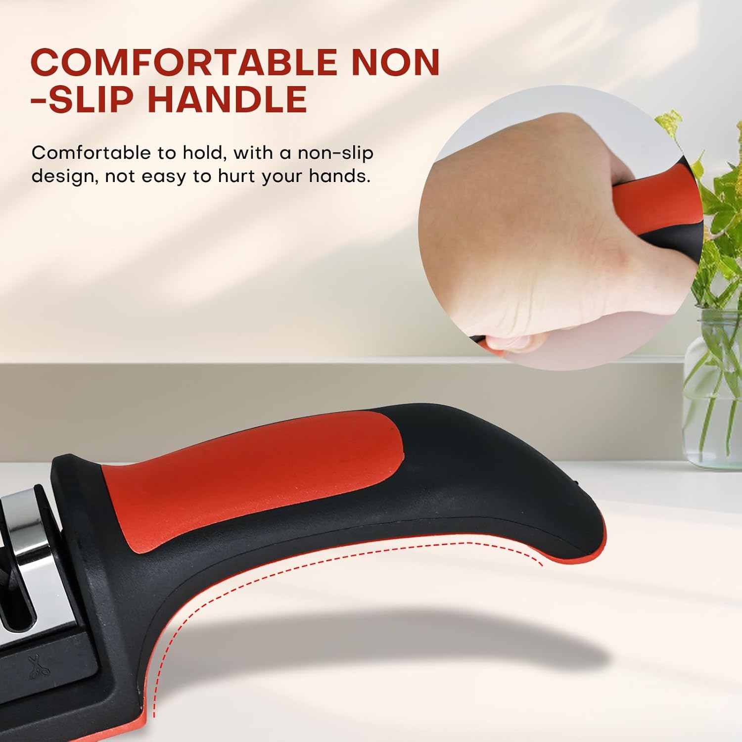 Portable household quick knife sharpener for outdoor camping, suitable for four-slot knife sharpener design, manual knife sharpener