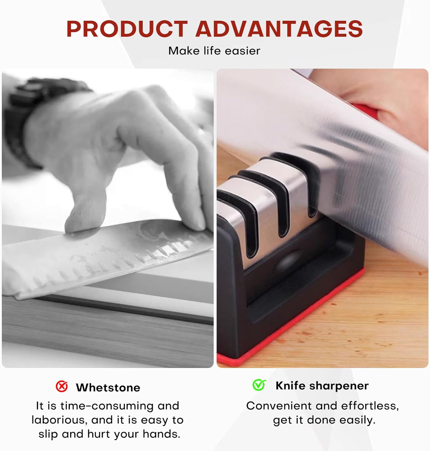 Portable household quick knife sharpener for outdoor camping, suitable for four-slot knife sharpener design, manual knife sharpener