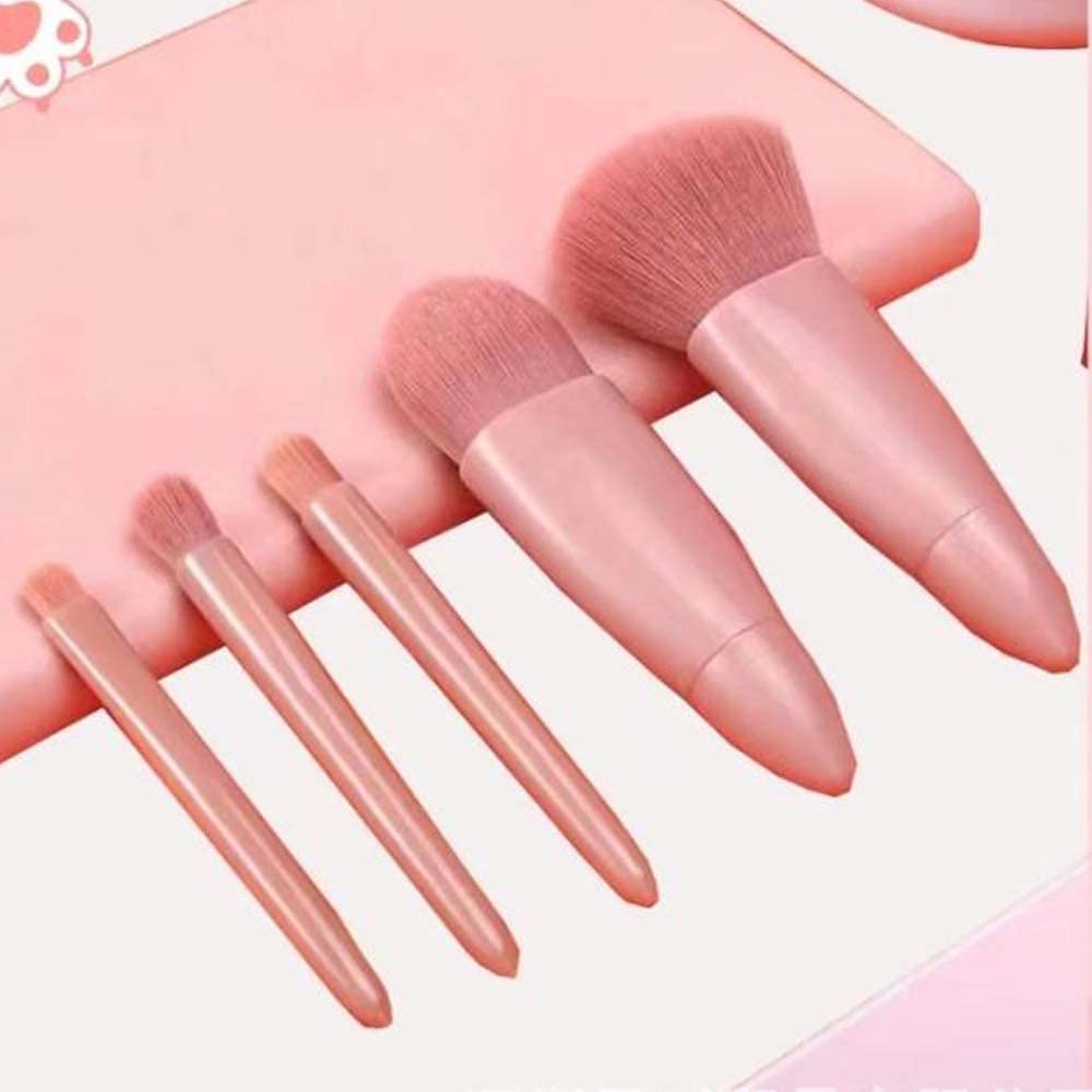 5 easy-to-carry travel makeup brush sets, including mirror, boxed makeup brush set, multi-function powder brush, blush brush with mirror box, mini multi-function powder brush, foundation brush, eyesha