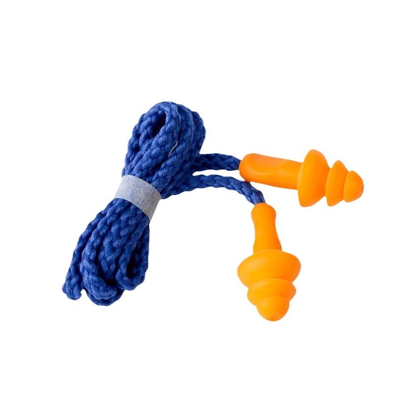 10 Pairs Silicone Ear Plugs, Reusable Earplugs for Noise Reduction, Corded EarPlug for Sleeping Noise Cancelling, Ear Plug with String Individual Packing