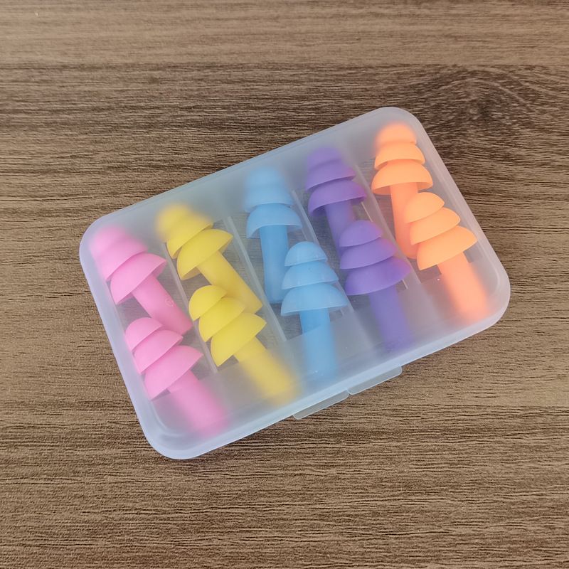 EarPlugs for Sleeping,5 Pairs Noise Canceling Soft Reusable Silicone Earplugs Waterproof Noise Reduction Earplugs for Concert,Swimming,Study,Loud Noise,Snoring