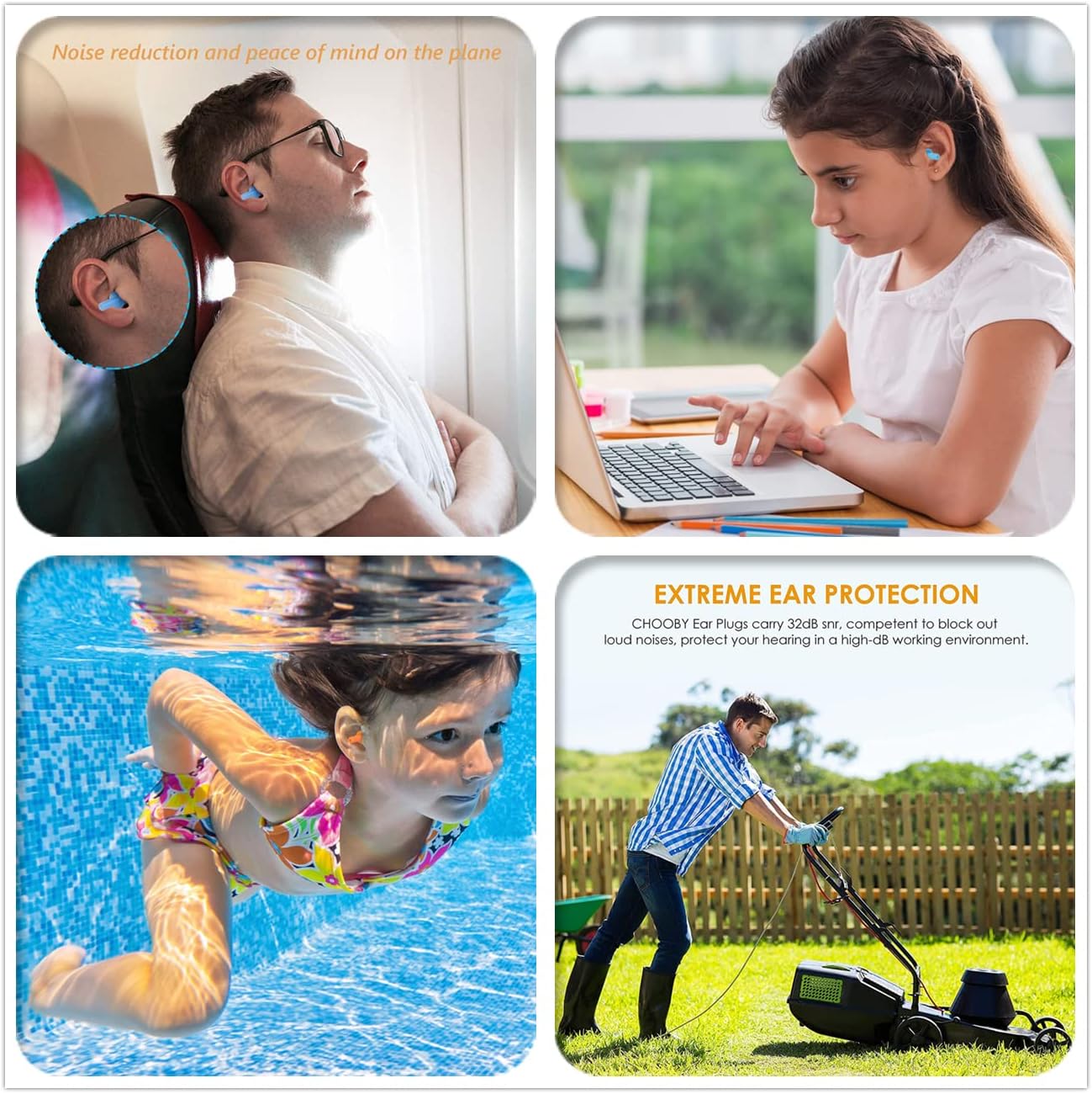 EarPlugs for Sleeping,5 Pairs Noise Canceling Soft Reusable Silicone Earplugs Waterproof Noise Reduction Earplugs for Concert,Swimming,Study,Loud Noise,Snoring