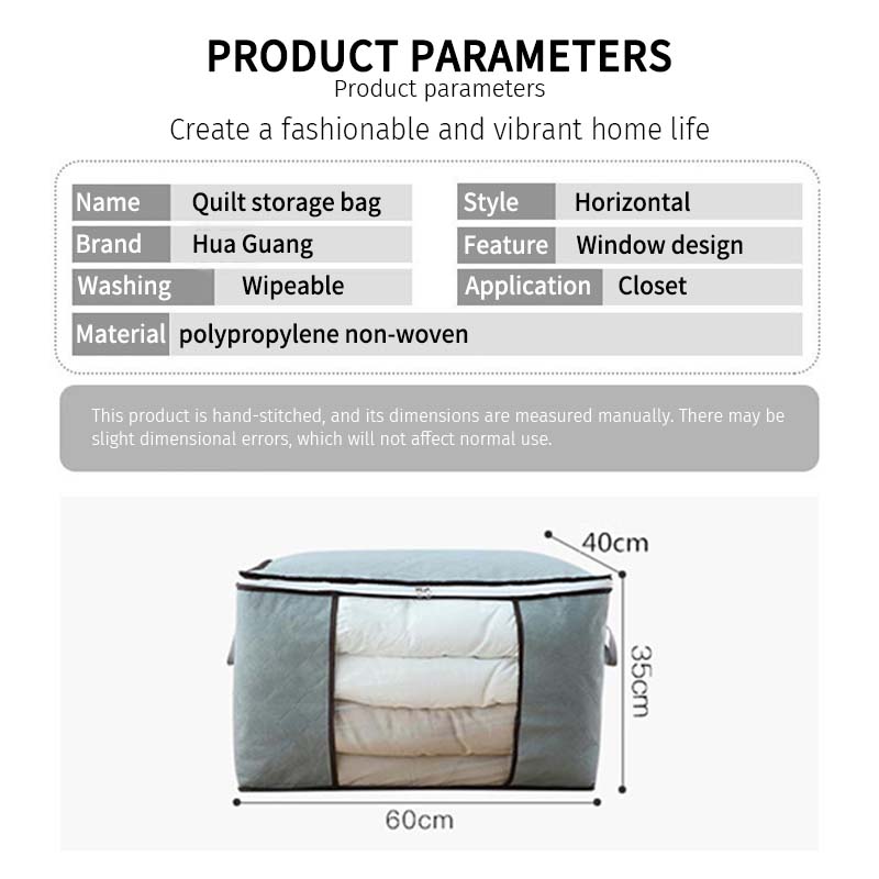 Foldable Storage Bag, Portable Clothing Storage Box, Non-woven Household Storage Box - Grey