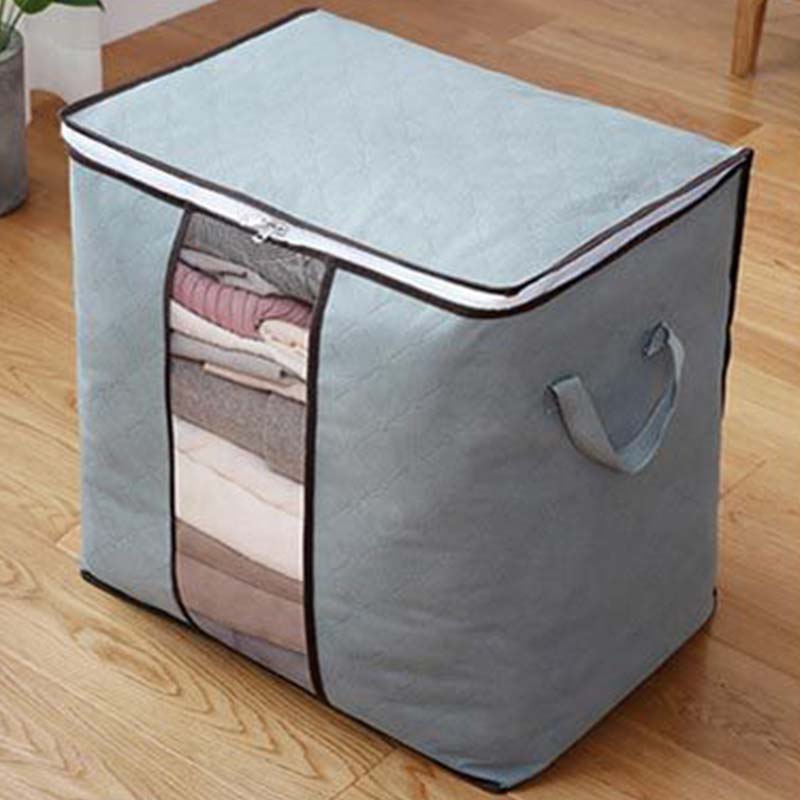 Large-capacity thickened bamboo charcoal non-woven quilt storage bag, moisture-proof and dust-proof clothing storage bag