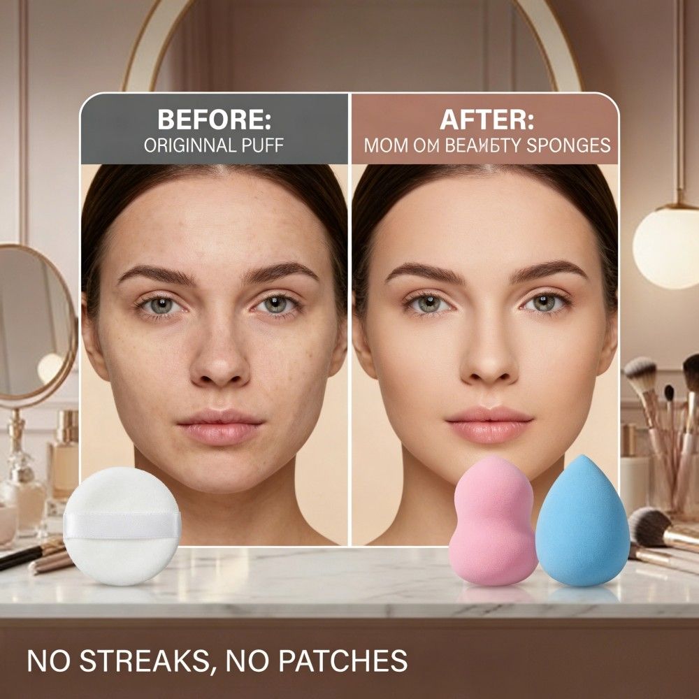 Quality Soft Beauty Makeup Sponge Set, 3 Piece Foundation Powder Puff, Professional Blending Cosmetic Sponges