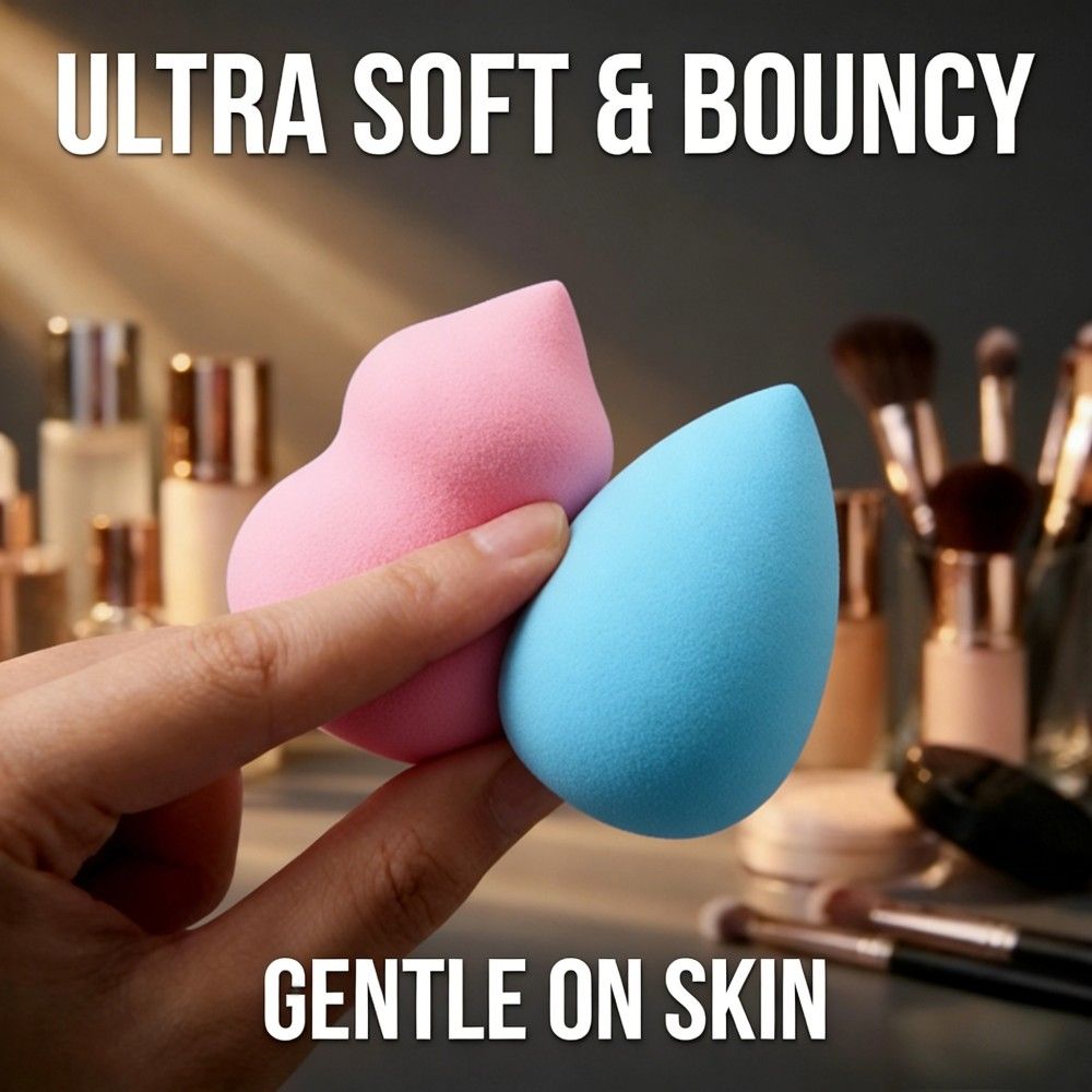 Quality Soft Beauty Makeup Sponge Set, 3 Piece Foundation Powder Puff, Professional Blending Cosmetic Sponges