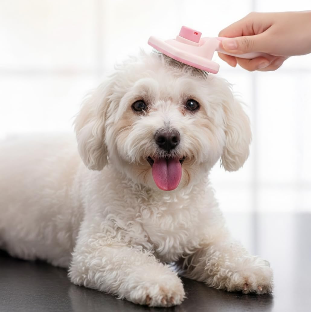 8-Piece Dog Grooming Kit – Pink | Pet Brush Set for Shedding, Dematting, Nail Clipping & Bathing | Ideal for Small & Medium Dogs
