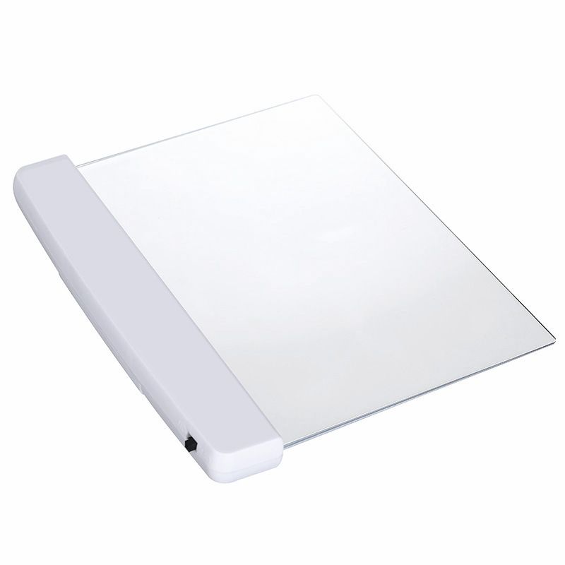 Flat Book Light Page Book Light for Reading in Bed at Night Clear LED Book Full Page Light Illuminator Panel Plate Lamp Board Wireless (White)