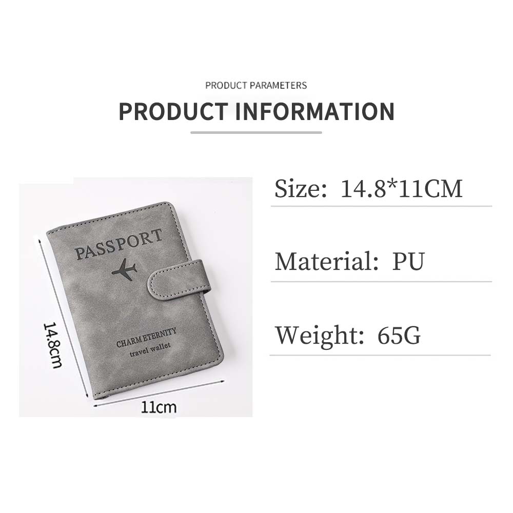 Passport Holder Cover Wallet RFID Blocking Leather Card Holder Multifunctional Case Travel Accessories for Women Men (gray)