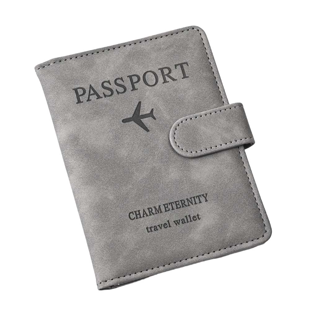 Passport Holder Cover Wallet RFID Blocking Leather Card Holder Multifunctional Case Travel Accessories for Women Men (gray)