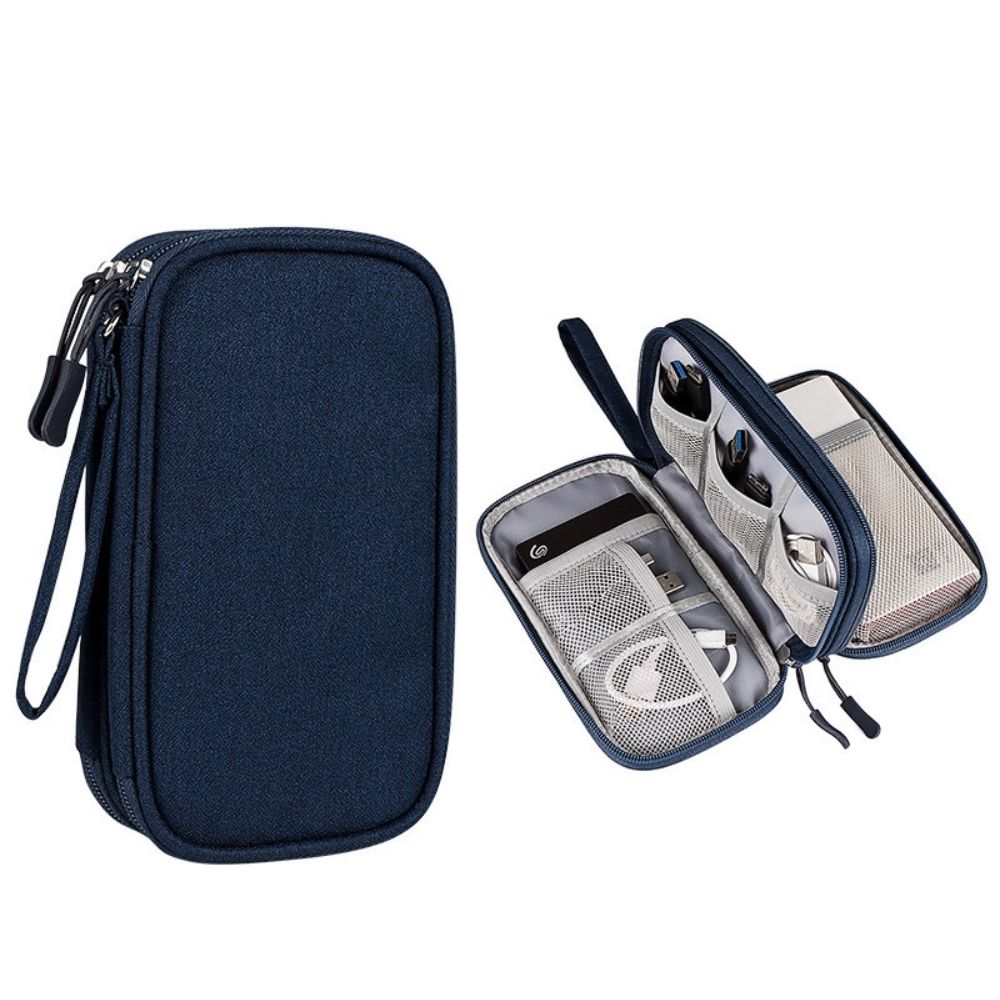 Electronic Organizer, Travel Cable Organizer Bag Pouch Electronic Accessories Carry Case Portable Waterproof Double Layers All-in-One Storage Bag for Cable, Cord, Charger, Phone