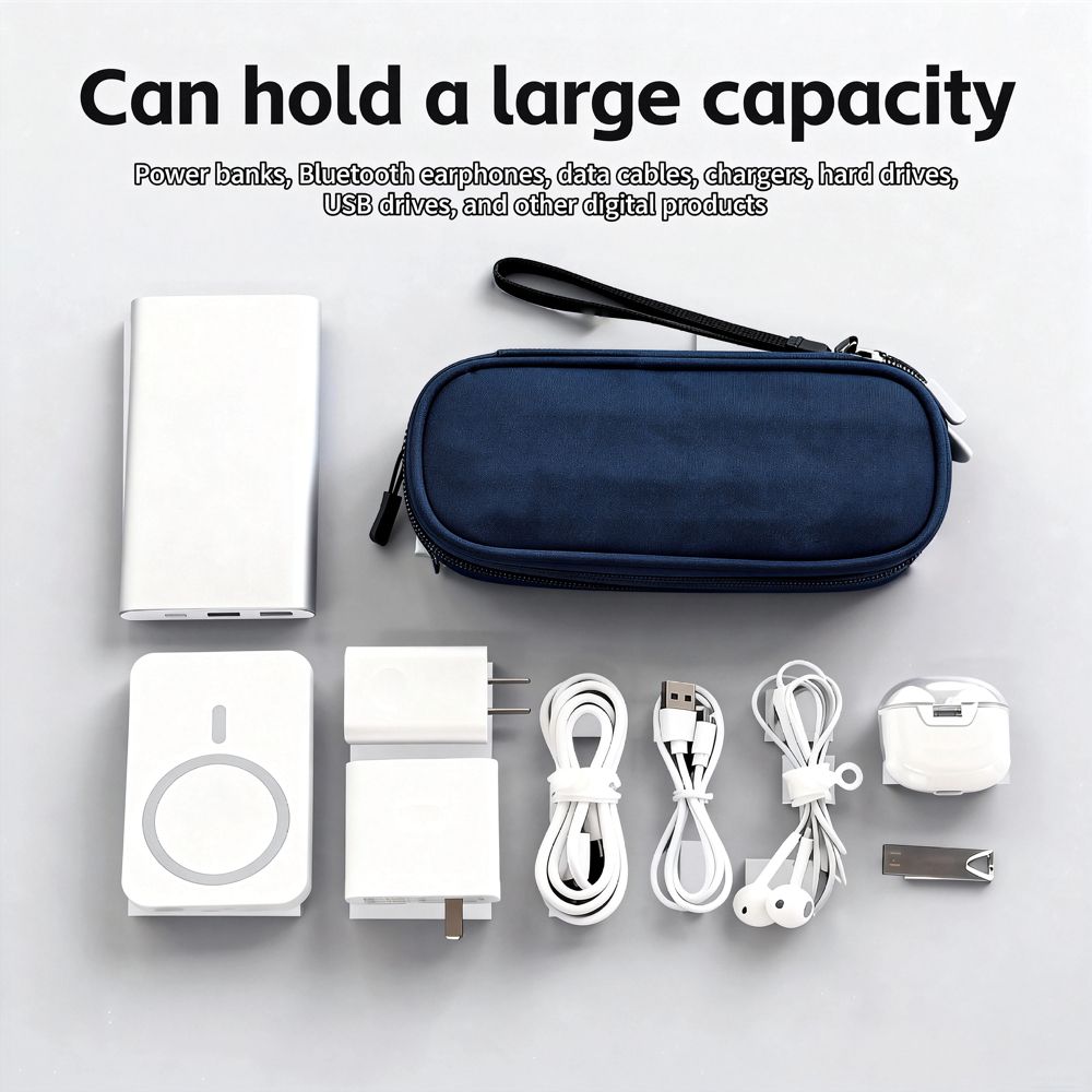 Electronic Organizer, Travel Cable Organizer Bag Pouch Electronic Accessories Carry Case Portable Waterproof Double Layers All-in-One Storage Bag for Cable, Cord, Charger, Phone