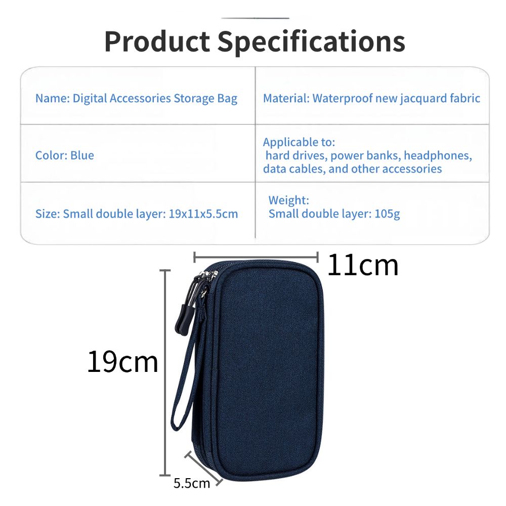 Electronic Organizer, Travel Cable Organizer Bag Pouch Electronic Accessories Carry Case Portable Waterproof Double Layers All-in-One Storage Bag for Cable, Cord, Charger, Phone
