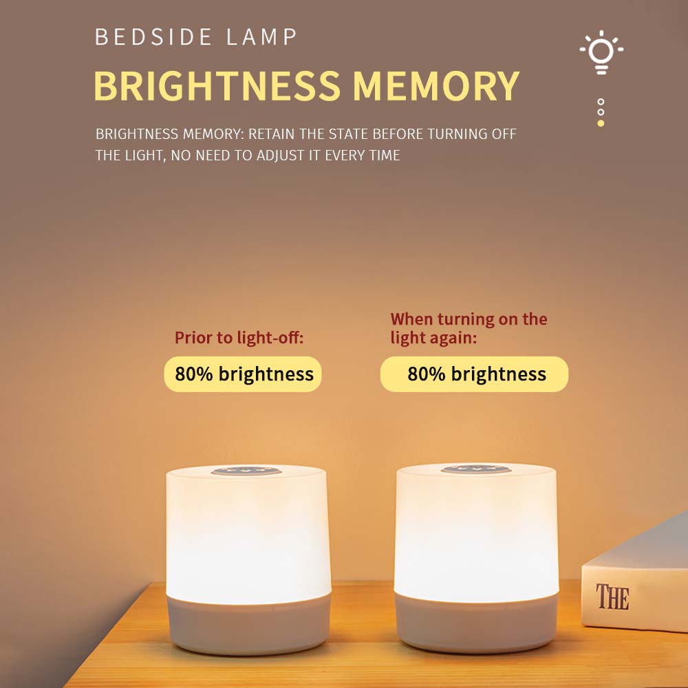 LED Night Light Bedside Lamp Touch and Remote Control Dimmable Portable Lamp for Baby Kids Bedroom Living Room
