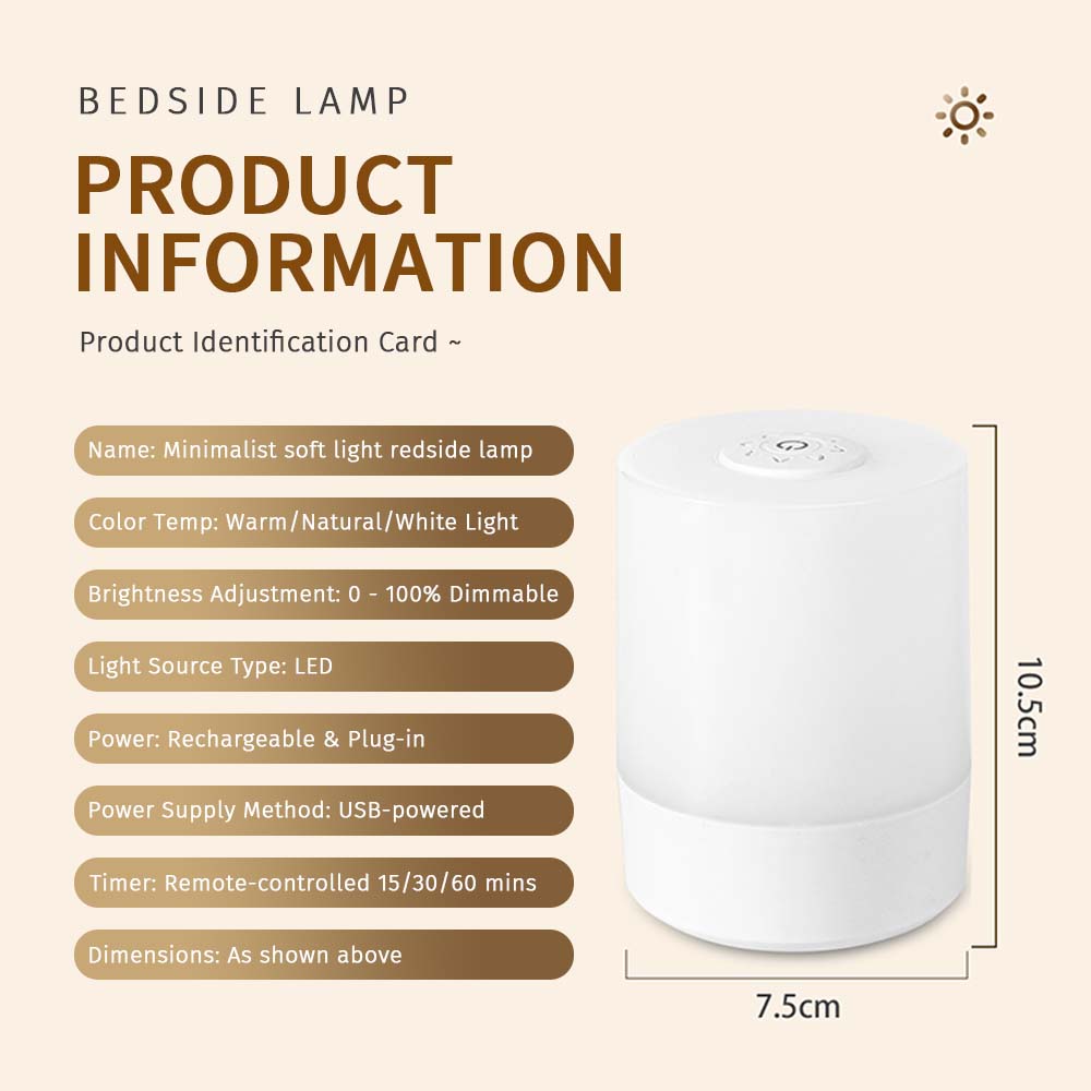 LED Night Light Bedside Lamp Touch and Remote Control Dimmable Portable Lamp for Baby Kids Bedroom Living Room