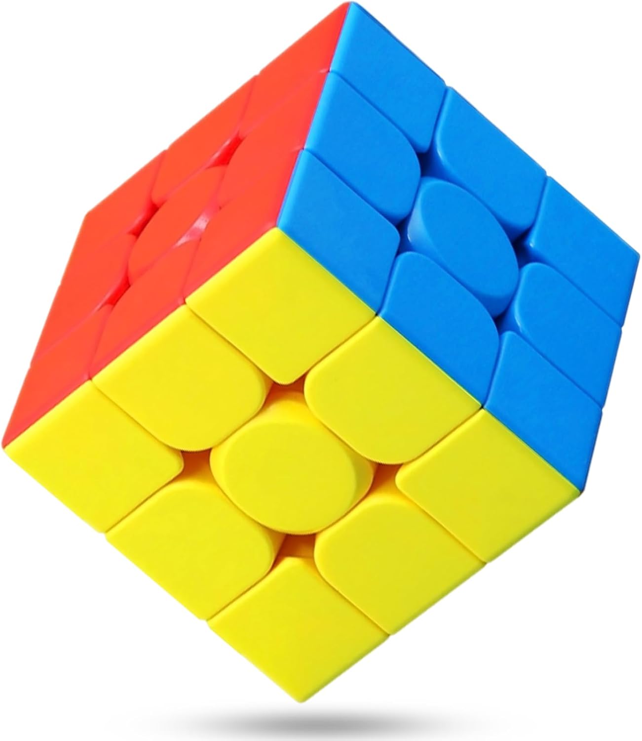 Speed Cube 3x3x3 , Stickerless Magic Cube 3x3, Fast Smooth Turning Vivid Colour 3D Puzzle Brain Toy Travel Games, Turns Quicker Than Original