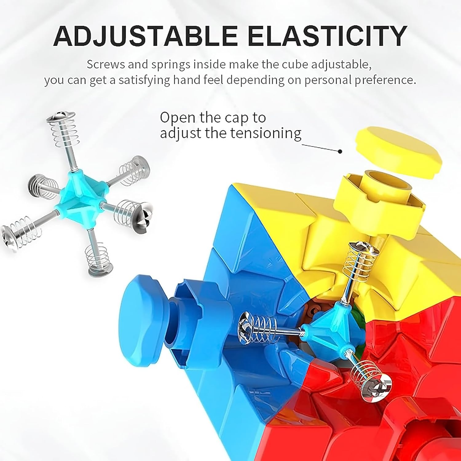 Speed Cube 3x3x3 , Stickerless Magic Cube 3x3, Fast Smooth Turning Vivid Colour 3D Puzzle Brain Toy Travel Games, Turns Quicker Than Original