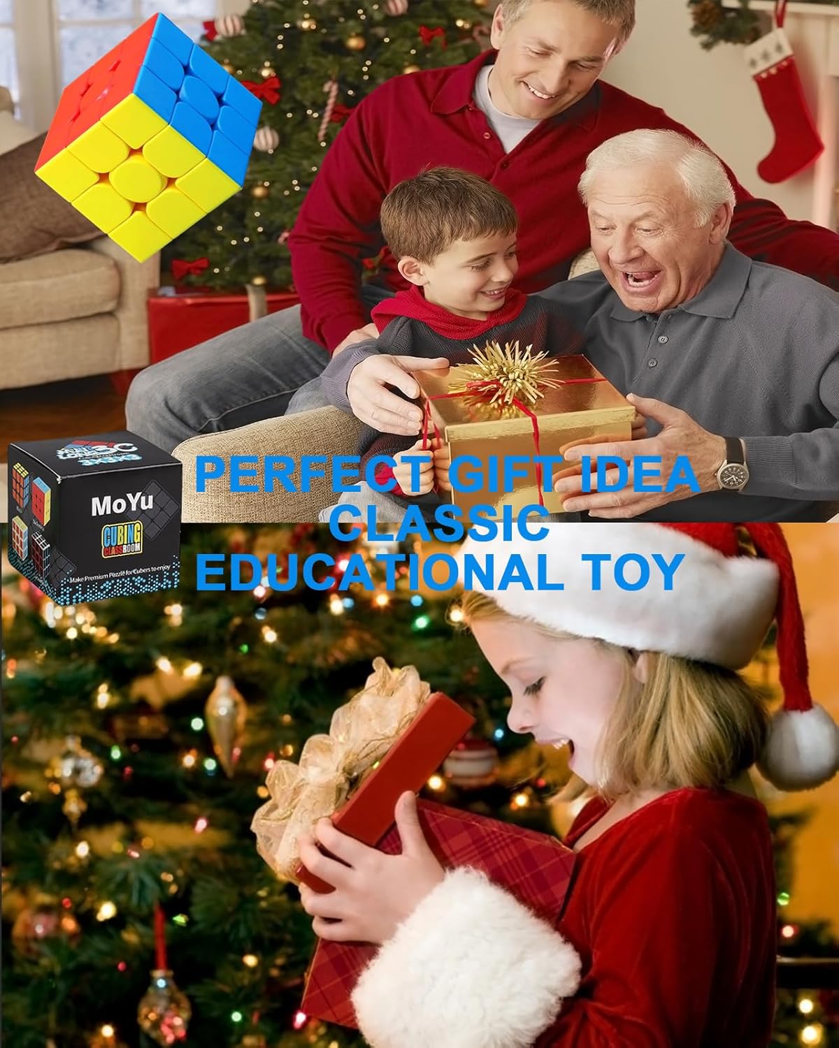 Speed Cube 3x3x3 , Stickerless Magic Cube 3x3, Fast Smooth Turning Vivid Colour 3D Puzzle Brain Toy Travel Games, Turns Quicker Than Original