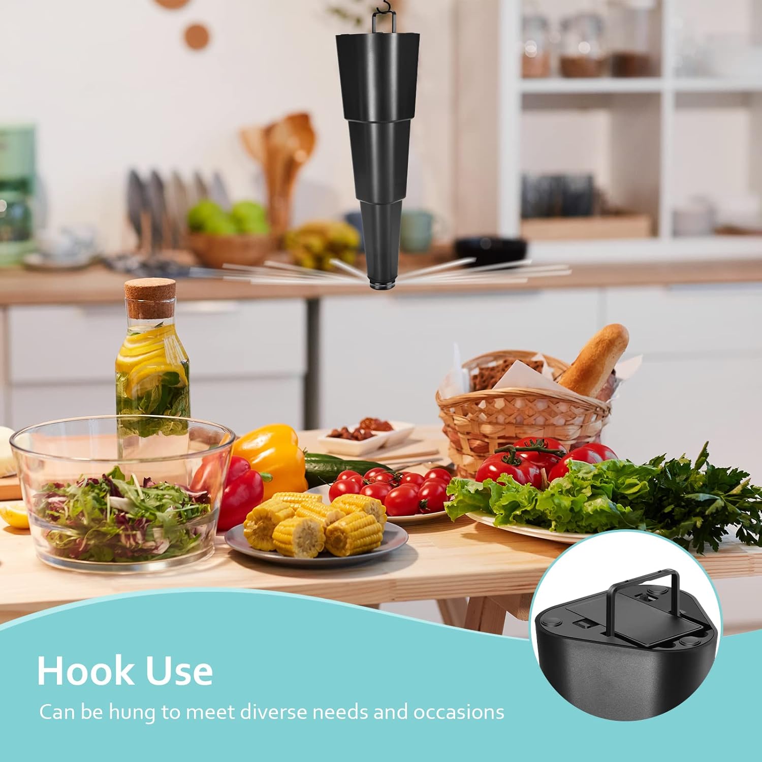 Fly Fans for Tables, Fly Fan Outdoor Indoor Keep Flies Away, Table Top Spinner with Holographic Blades, Flies Deterrent for Picnic, Restaurant, Party, Home, BBQ