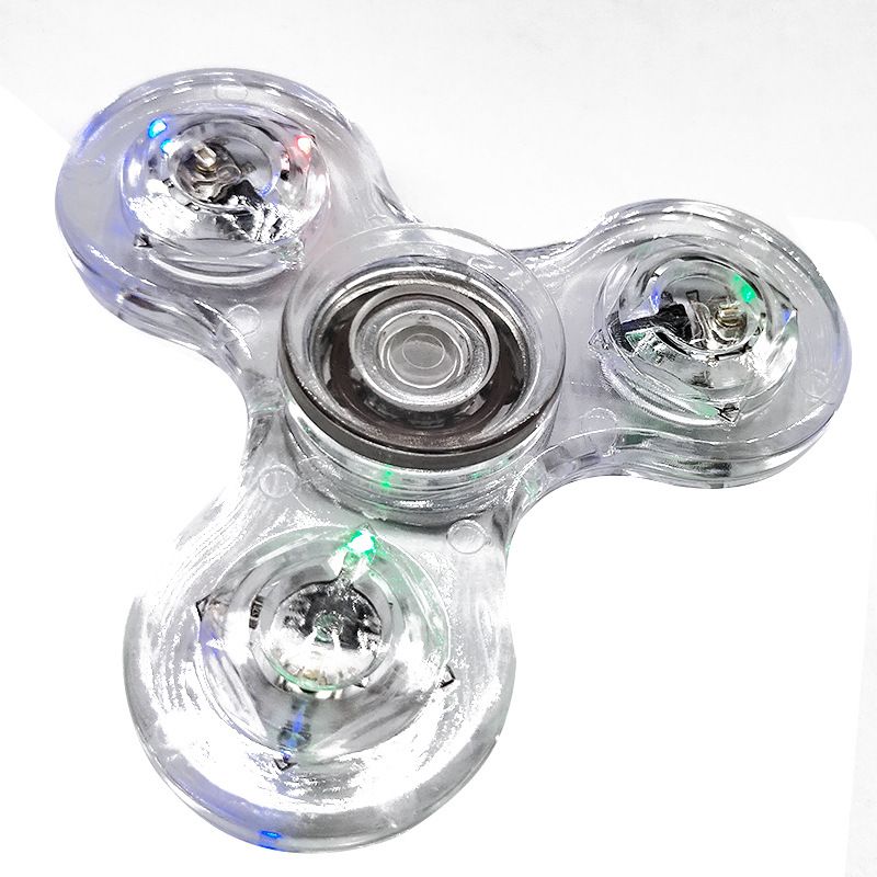 Crystal LED luminous fingertip gyro variable speed flashing hand-turned gyro children adult decompression toy birthday gift