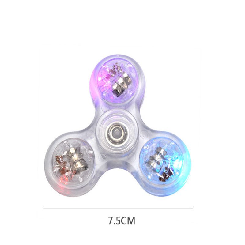 Crystal LED luminous fingertip gyro variable speed flashing hand-turned gyro children adult decompression toy birthday gift