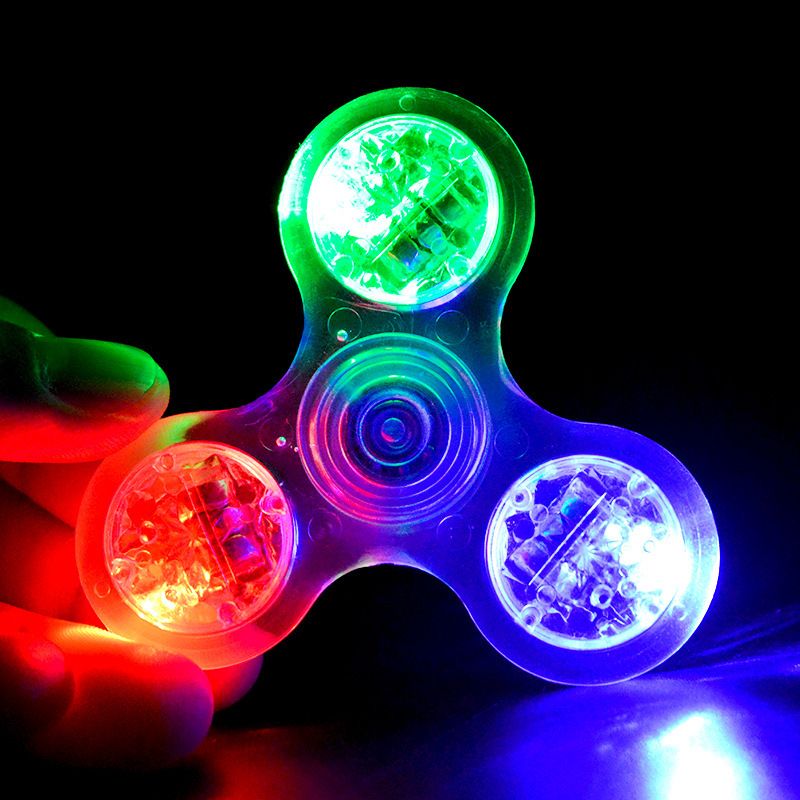 Crystal LED luminous fingertip gyro variable speed flashing hand-turned gyro children adult decompression toy birthday gift