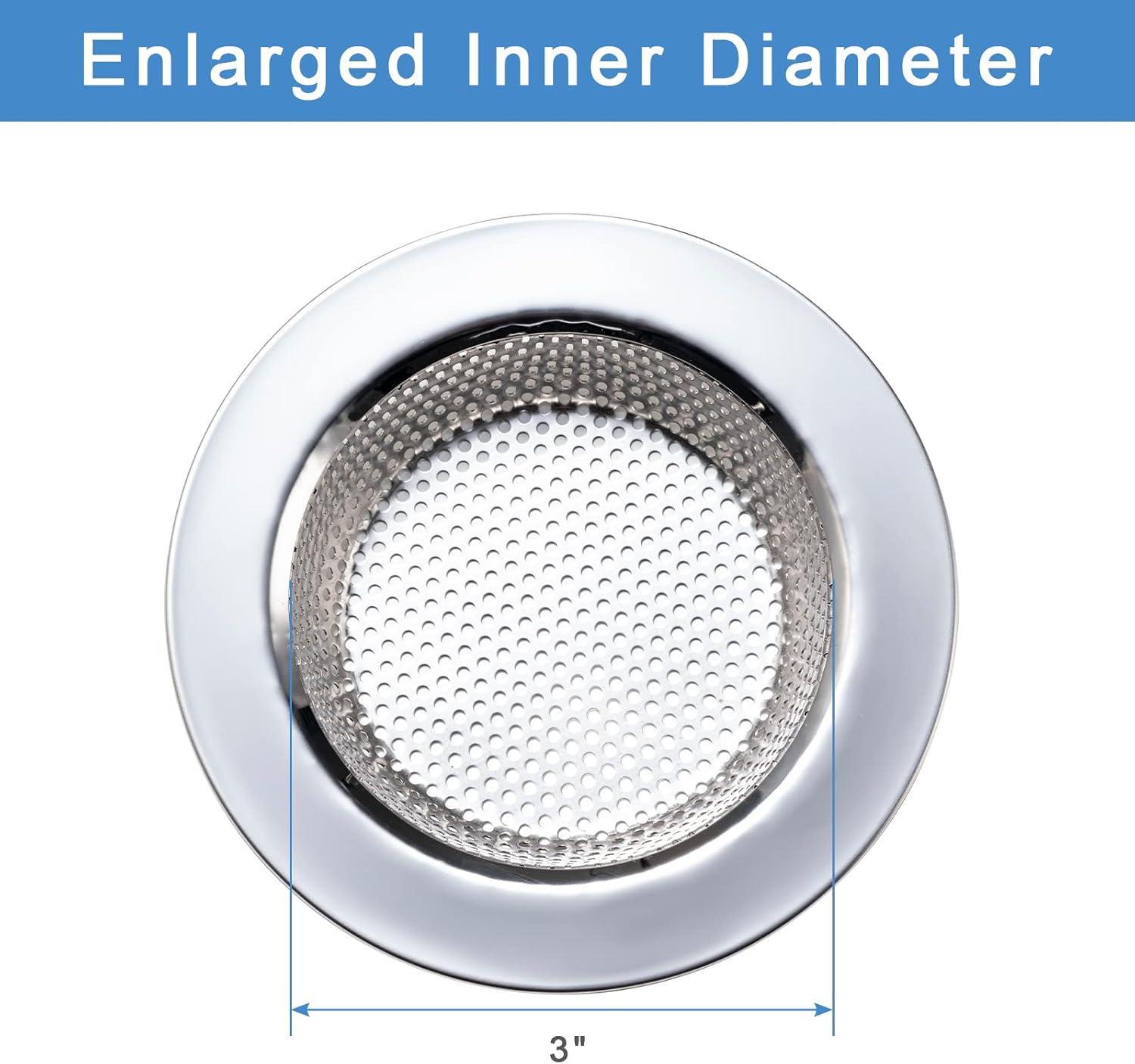 2 Pcs Sink Strainer for Most Kitchen Sink Drain Basket, Upgraded Double-Layer Safe Design Kitchen Sink Strainer
