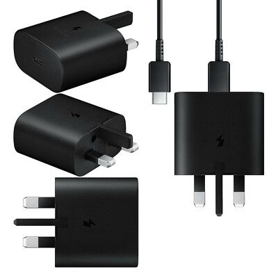 Samsung 25W Super Fast Charger USB-C Power Adapter Type-C Fast Charging Wall Charger for Galaxy S24 S23 S22 S21 A Series with PD 3.0 Compact Travel Adapter
