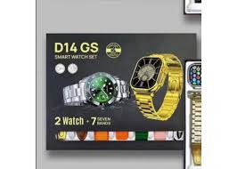 D14-GS Smartwatch Set Bluetooth Fitness Tracker with Earbuds Sports Band Heart Rate Monitor Step Counter Waterproof Smart Watch Gift Set