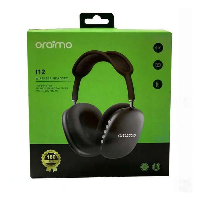 Oraimo I12 Wireless Bluetooth Headphones Pure Bass Stereo Foldable Headset with Mic TF Card AUX Noise Reduction Over-Ear Headphones