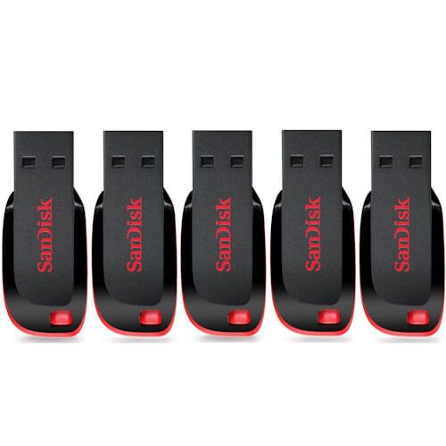 SanDisk Cruzer Blade USB 2.0 Flash Drive 32GB/16GB/64GB Portable Flash Disk High-Speed Data Storage Memory Stick