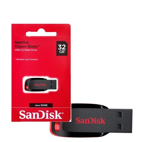 SanDisk Cruzer Blade USB 2.0 Flash Drive 32GB/16GB/64GB Portable Flash Disk High-Speed Data Storage Memory Stick