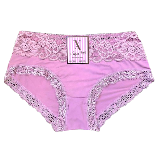 !!!🔥6pcs  New Arrival Floral Lace Cotton Blend Panties – Women’s Soft Breathable Sexy Laced Underwear, Comfortable Everyday Fit