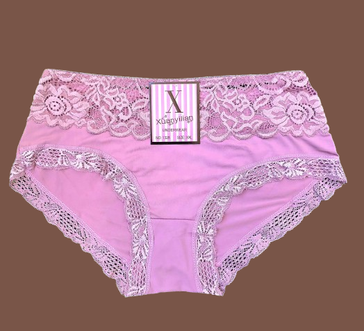 !!!🔥6pcs  New Arrival Floral Lace Cotton Blend Panties – Women’s Soft Breathable Sexy Laced Underwear, Comfortable Everyday Fit