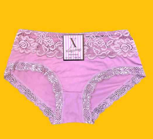 !!!🔥6pcs  New Arrival Floral Lace Cotton Blend Panties – Women’s Soft Breathable Sexy Laced Underwear, Comfortable Everyday Fit