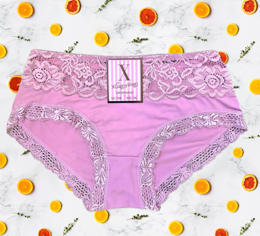 !!!🔥6pcs  New Arrival Floral Lace Cotton Blend Panties – Women’s Soft Breathable Sexy Laced Underwear, Comfortable Everyday Fit