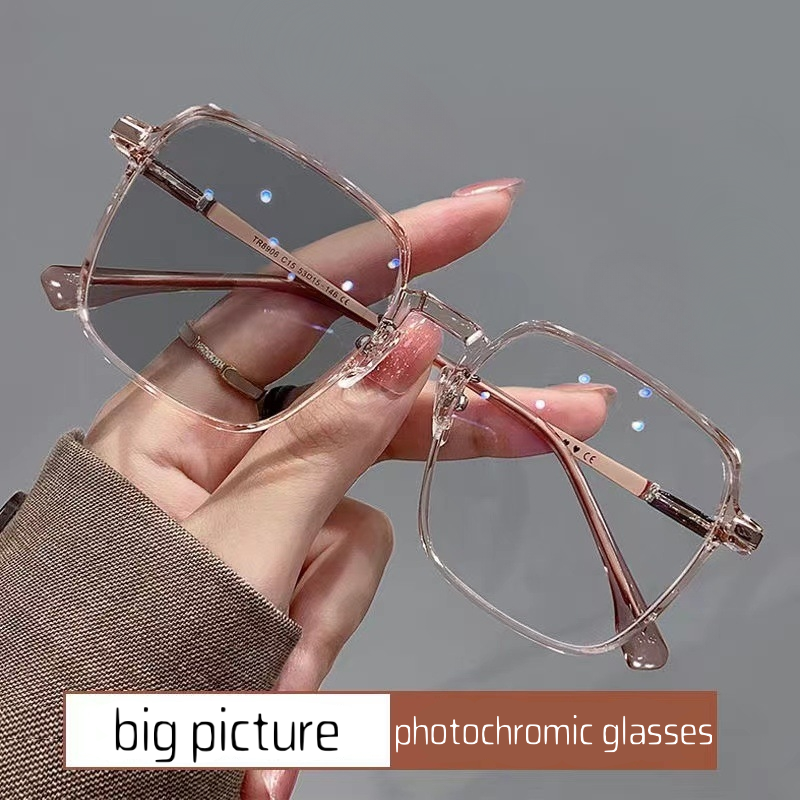 New Outdoor Glasses Color Changing Glasses Women Eyewear Frame Glasses Luxury Square Men Fashion Eyewear