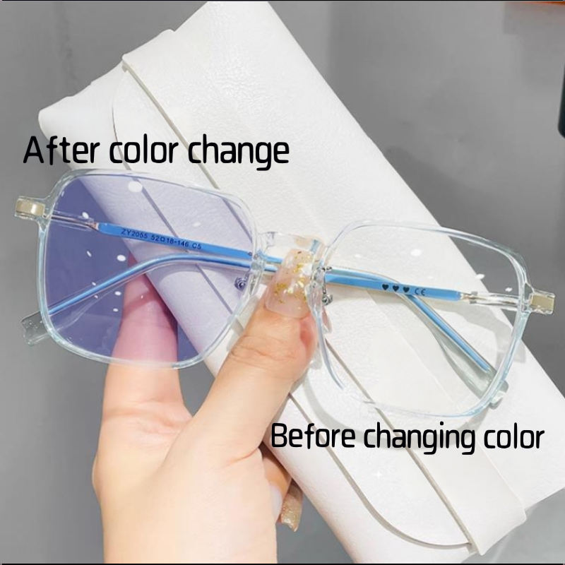 New Outdoor Glasses Color Changing Glasses Women Eyewear Frame Glasses Luxury Square Men Fashion Eyewear