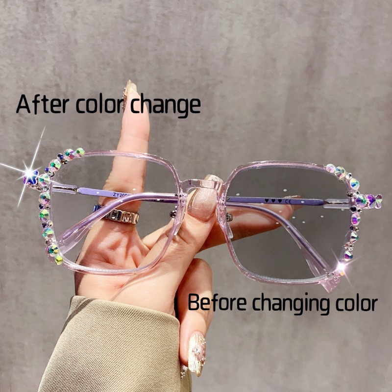 New Outdoor Glasses Color Changing Glasses Women Eyewear Frame Glasses Luxury Square Men Fashion Eyewear