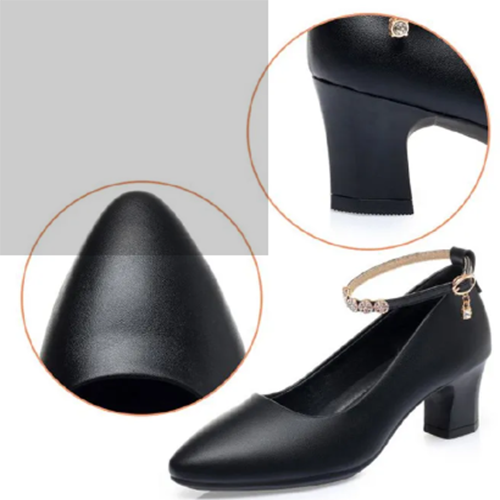 New Arrivals Women’s Mid Heel Shoes Soft PU Leather Ladies Shoes Size 38 - 41 Ladies Office African Fashion Female Girlfriend Gift Mom Wife Casual Girl’s High Heels Hot