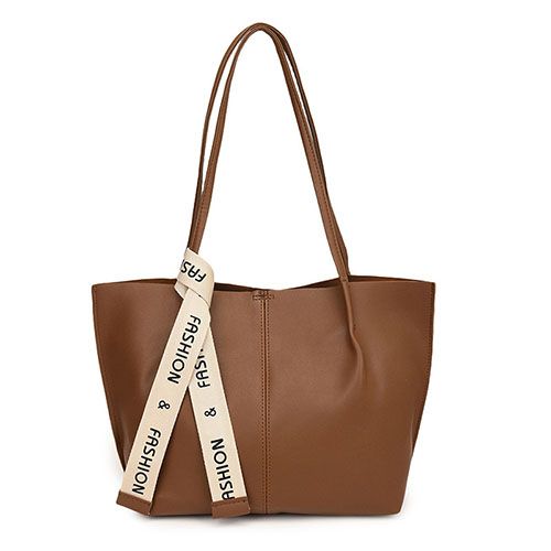 Vintage Niche Women's Brown Tote Bag Stylish Shoulder Handbag with Large Capacity and Premium Texture for Casual Daily and Office Commute